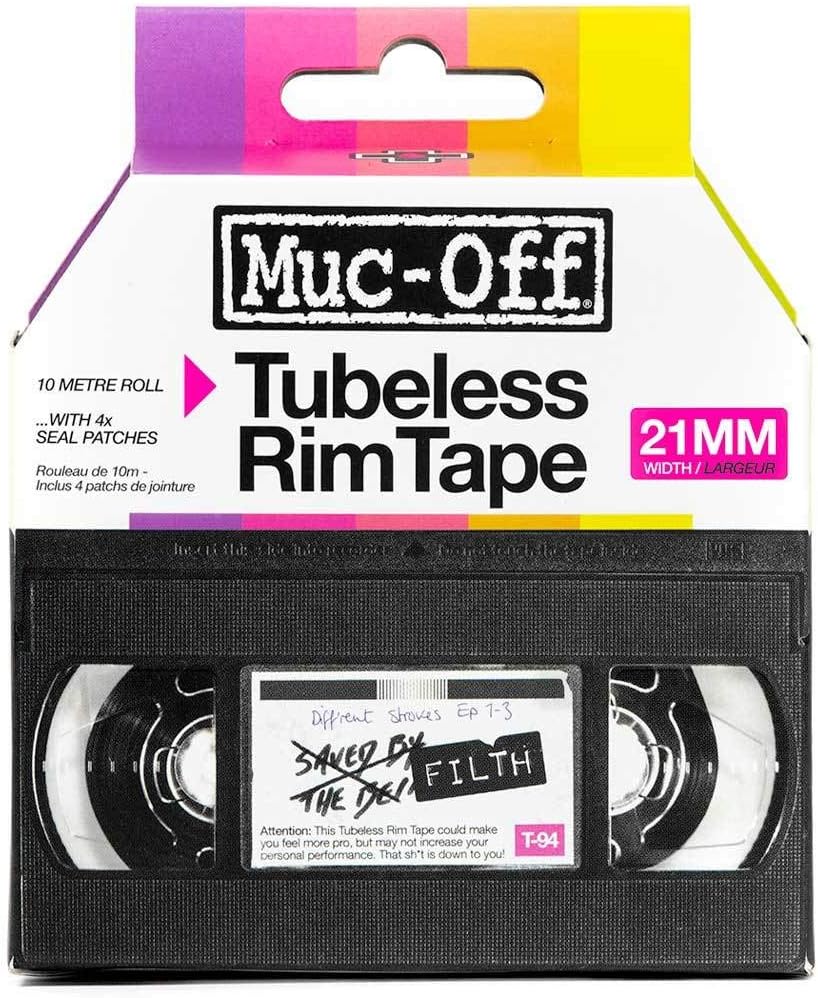 Muc-Off Tubeless Rim,  Adhesive Bike Tire Liner, Tubeless Tape for MTB/Road/Gravel Bikes, Tubeless Kit including 10m Roll of Bike Tape