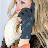Isotoner Women's Spandex Shortie Touchscreen Gloves, Black-Without Smartdri, Small/Medium