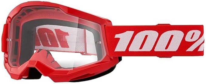 100% STRATA 2 Goggles, Sports Goggles for Motocross & Mountain Biking, Eyewear for Bike Riders,Motocross Goggles for Men Clear Lens
