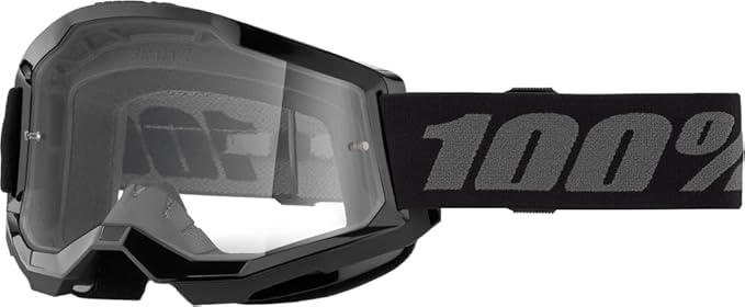 100% STRATA 2 Goggles, Sports Goggles for Motocross & Mountain Biking, Eyewear for Bike Riders,Motocross Goggles for Men Clear Lens