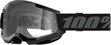 100% STRATA 2 Goggles, Sports Goggles for Motocross & Mountain Biking, Eyewear for Bike Riders,Motocross Goggles for Men Clear Lens