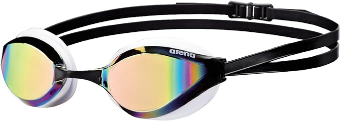 Arena Unisex Python Racing Swim Goggles for Men and Women Anti-Fog No Leak Max Comfort Dual Strap, Mirror/Non-Mirror Lens