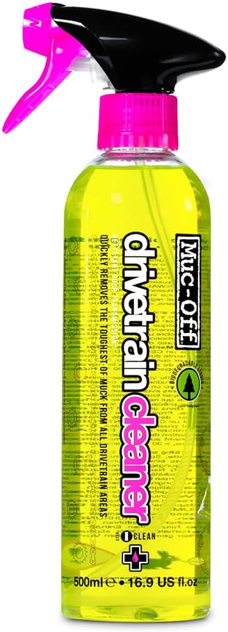 Muc Off Bio Drivetrain Cleaner, 500 Milliliters, Effective Biodegradable Bicycle Chain Cleaner and Degreaser Spray