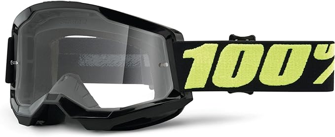100% STRATA 2 Goggles, Sports Goggles for Motocross & Mountain Biking, Eyewear for Bike Riders,Motocross Goggles for Men Clear Lens