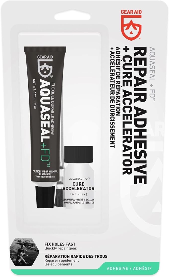 GEAR AID Aquaseal FD Flexible Durable Repair Adhesive and Cure Accelerator for Fixing Holes and Rips in Waders, Wetsuits and Inflatables (Pack 2)