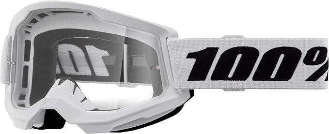 100% STRATA 2 Goggles, Sports Goggles for Motocross & Mountain Biking, Eyewear for Bike Riders,Motocross Goggles for Men Clear Lens