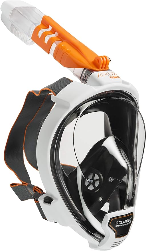 OCEAN REEF - Aria QR + Quick Release Snorkeling Mask - Full Face Snorkeling Mask - 180 Degree Underwater Vision