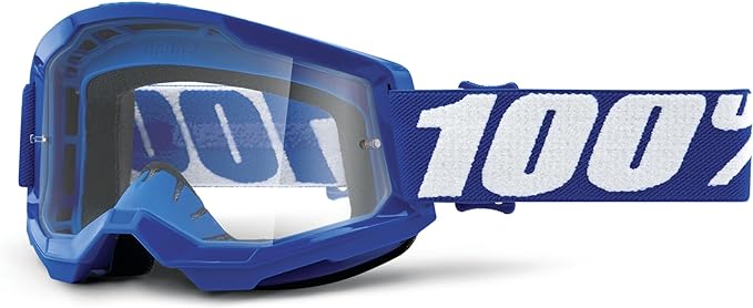 100% STRATA 2 Goggles, Sports Goggles for Motocross & Mountain Biking, Eyewear for Bike Riders,Motocross Goggles for Men Clear Lens