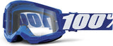 100% STRATA 2 Goggles, Sports Goggles for Motocross & Mountain Biking, Eyewear for Bike Riders,Motocross Goggles for Men Clear Lens