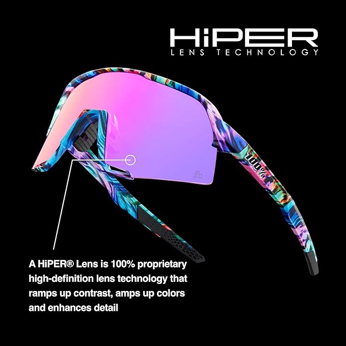 100% S3 Sport Performance Cycling Sunglasses - Vented Baseball, Road Bike, & Triathlon Racing with Interchangeable Lens