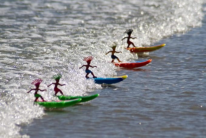 Surfer Dudes Classics Wave Powered Mini-Surfer and Surfboard Toy,  Bali Bobbi and Aussie Alice