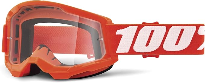 100% STRATA 2 Goggles, Sports Goggles for Motocross & Mountain Biking, Eyewear for Bike Riders,Motocross Goggles for Men Clear Lens
