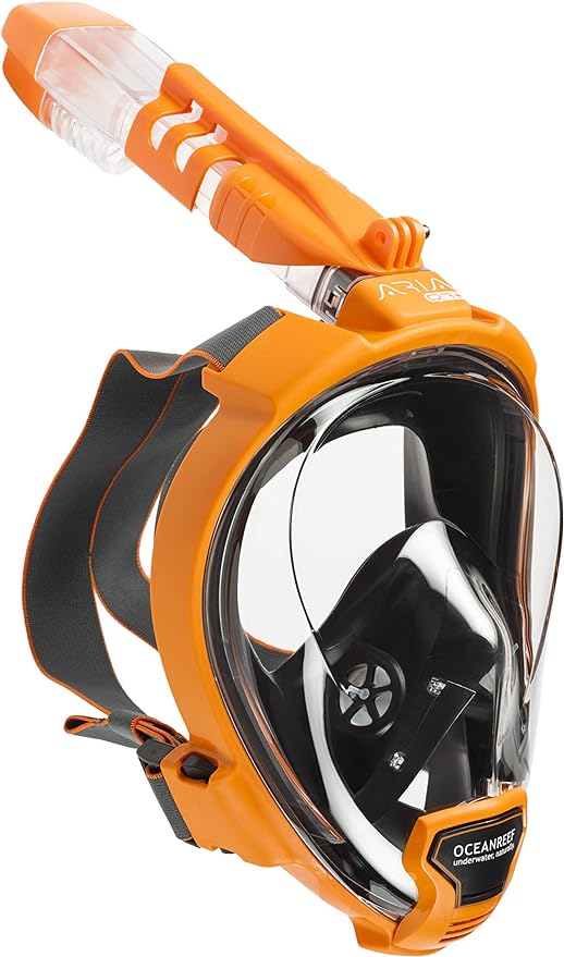 OCEAN REEF - Aria QR + Quick Release Snorkeling Mask - Full Face Snorkeling Mask - 180 Degree Underwater Vision