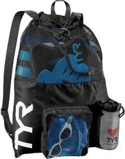 TYR Big Mesh Mummy Backpack for Wet Swimming, Gym, and Workout Gear