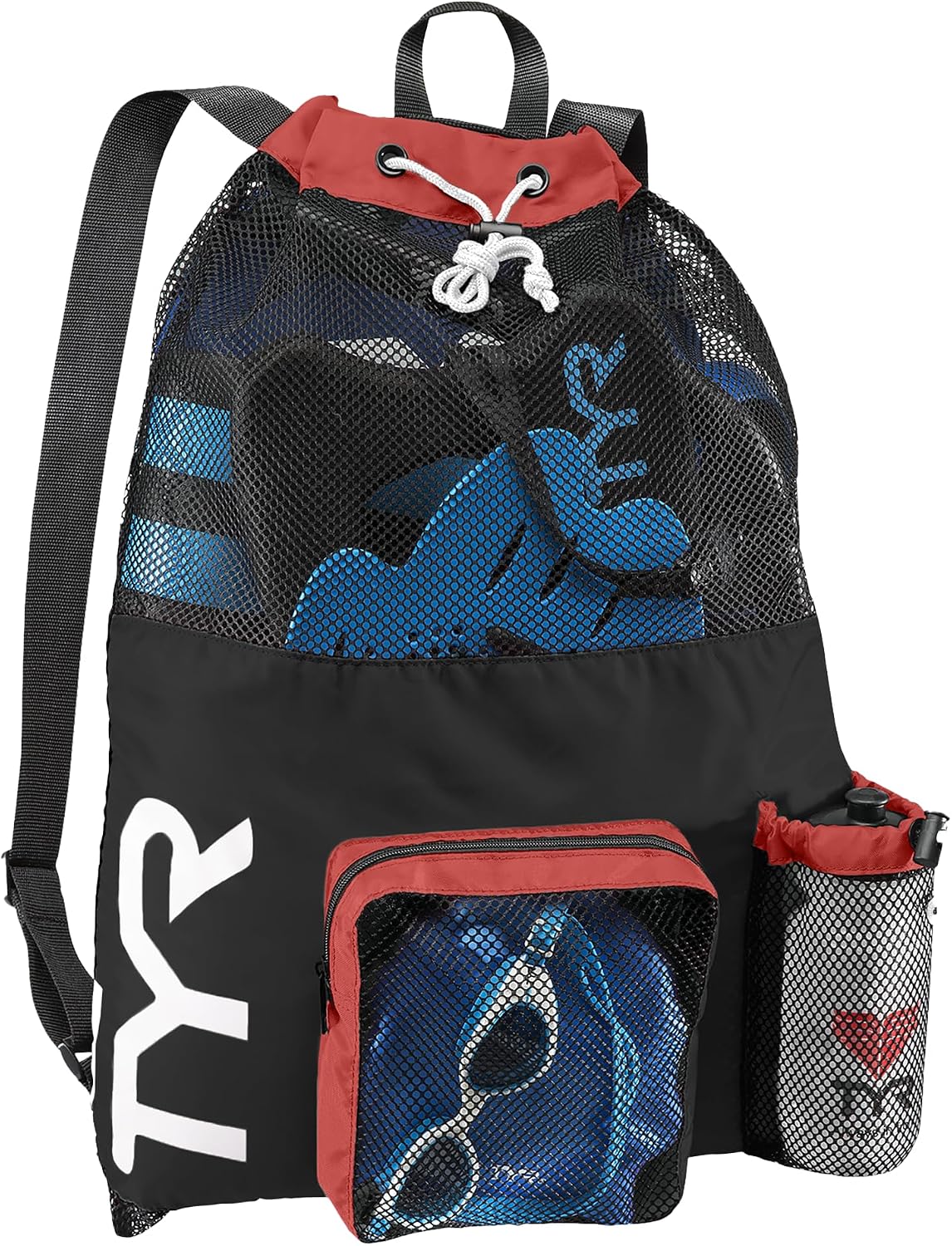 TYR Big Mesh Mummy Backpack for Wet Swimming, Gym, and Workout Gear