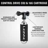 Lezyne Control Drive CO2 Bicycle Tire Inflator, with 16G CO2 Cartridge