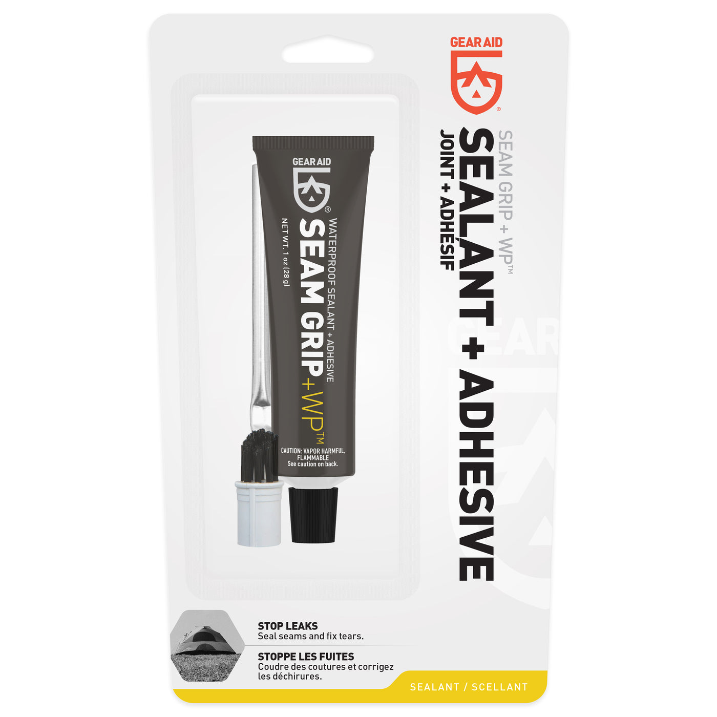 GEAR AID Seam Grip WP Waterproof Sealant and Adhesive for Tents and Outdoor Fabric, Clear