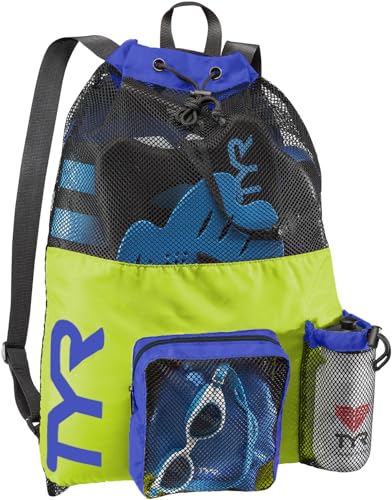 TYR Big Mesh Mummy Backpack for Wet Swimming, Gym, and Workout Gear
