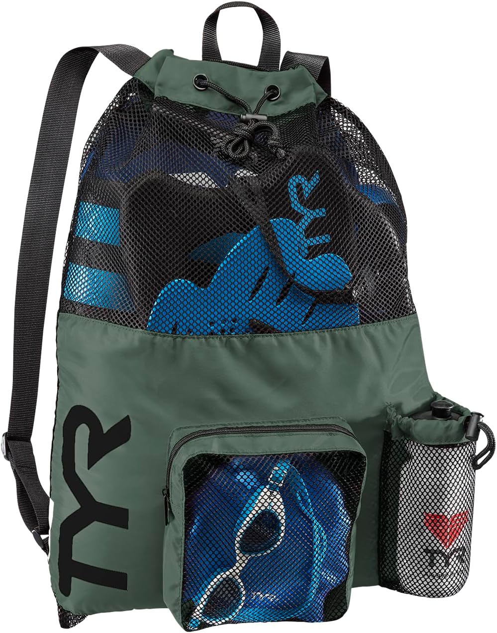 TYR Big Mesh Mummy Backpack for Wet Swimming, Gym, and Workout Gear
