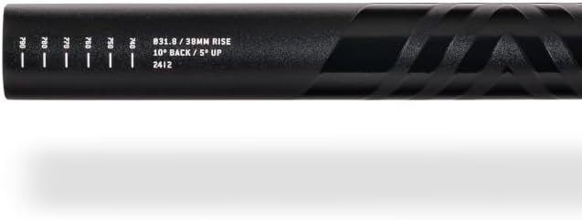 PNW Components Gen 4 Range Alloy MTB Handlebar, 6061 Aluminum Mountain Bike Bar, 800mm Width, 31.8mm Clamp, 38mm Rise, Black with Gray