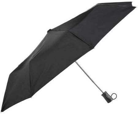 TOTES MINI AUTO OPEN RAIN SUNGUARD UMBRELLA, Black