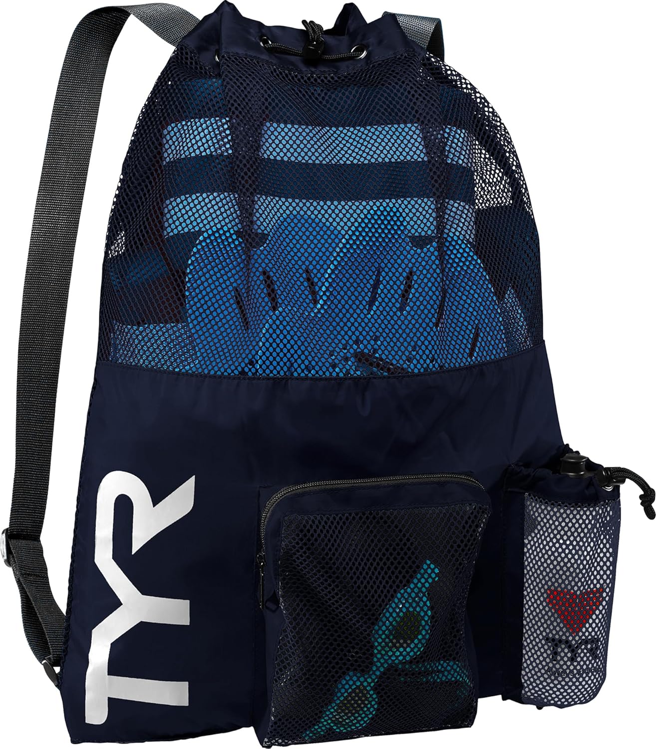 TYR Big Mesh Mummy Backpack for Wet Swimming, Gym, and Workout Gear