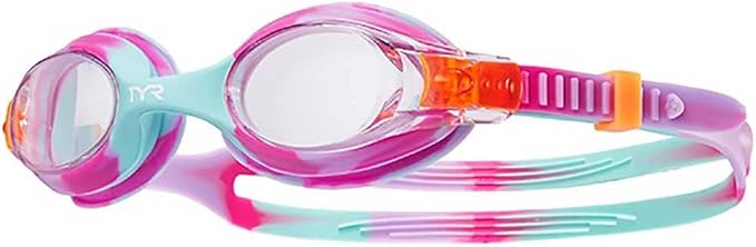 TYR Kids Swimple Goggles for Swimming Anti-Fog UV Eye Protection Safe No-Leak Silicone Gaskets Quick-Adjust Release Button Clear Lens