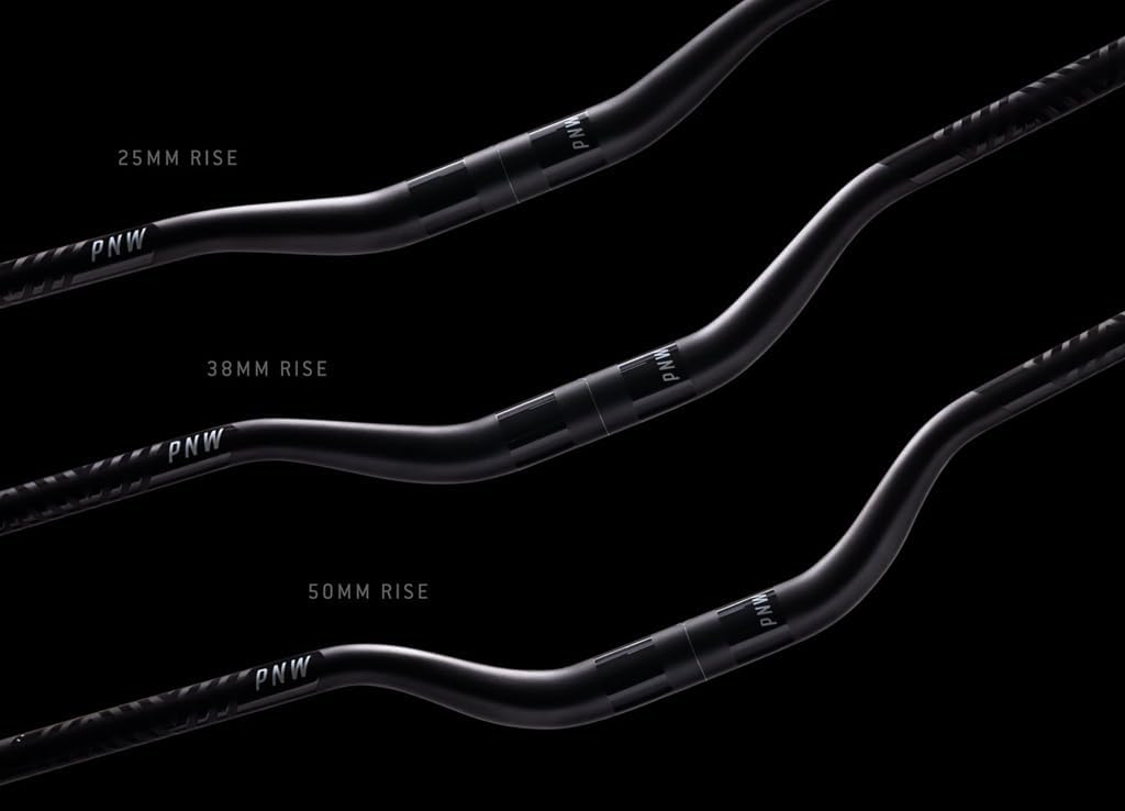 PNW Components Gen 4 Range Alloy MTB Handlebar, 6061 Aluminum Mountain Bike Bar, 800mm Width, 31.8mm Clamp, 38mm Rise, Black with Gray