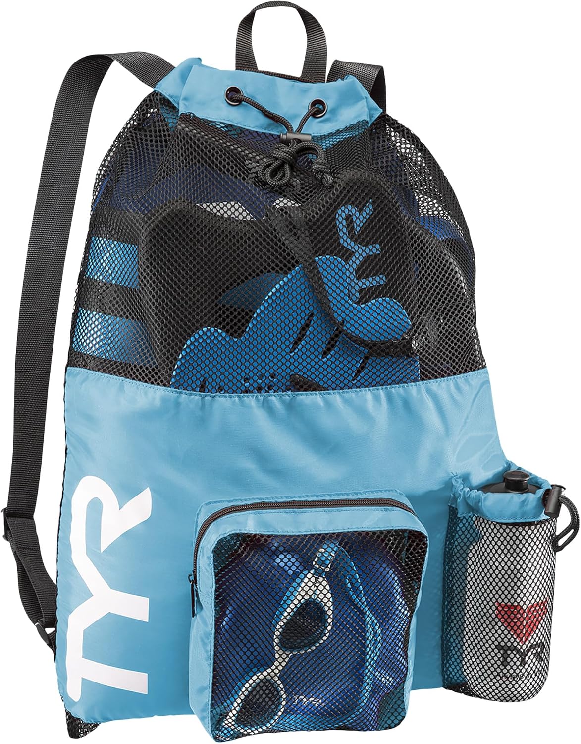 TYR Big Mesh Mummy Backpack for Wet Swimming, Gym, and Workout Gear