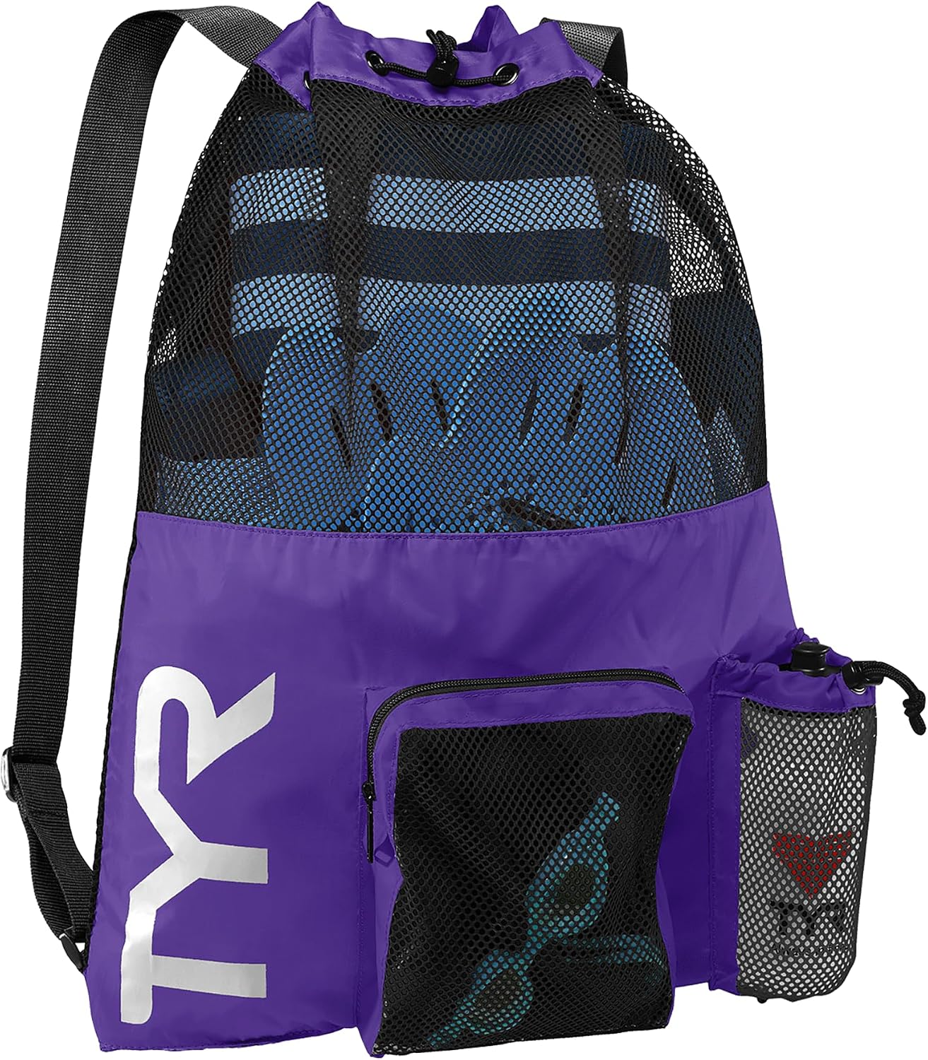 TYR Big Mesh Mummy Backpack for Wet Swimming, Gym, and Workout Gear