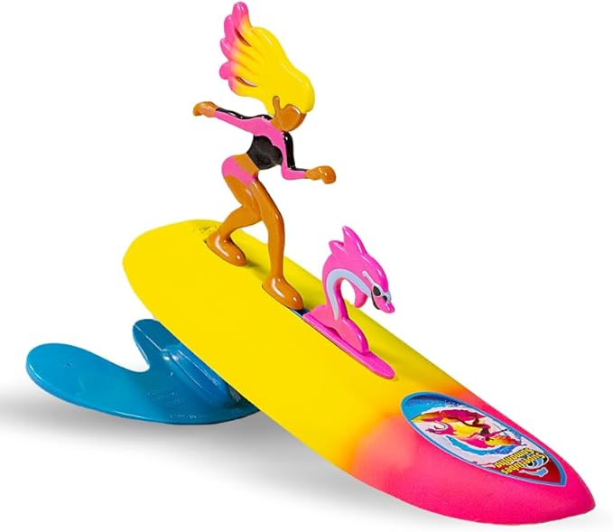 Surfer Dudes Legends & Surfer Pets Wave Powered Mini-Surfer, Pet and Surfboard Beach Toy