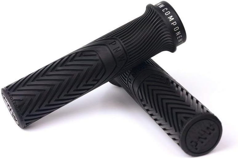 PNW Components Loam MTB Bike Grips, Mountain Bike Handlebar Grips, 25A Tacky Rubber, Ergonomic Trail & Enduro Grip,30mm (Regular), Blackout