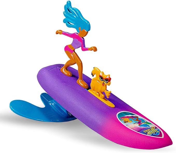 Surfer Dudes Legends & Surfer Pets Wave Powered Mini-Surfer, Pet and Surfboard Beach Toy