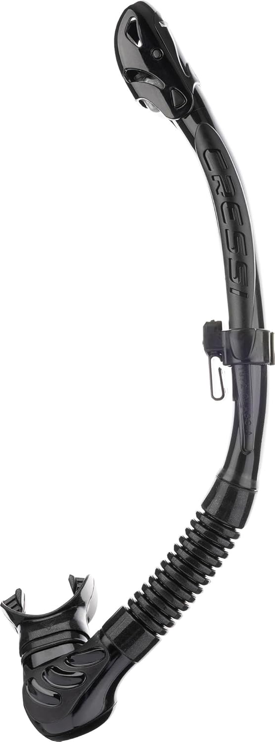 Cressi Foldable Adult Dry Snorkel for Scuba Diving, Snorkeling, Alpha Ultra Dry