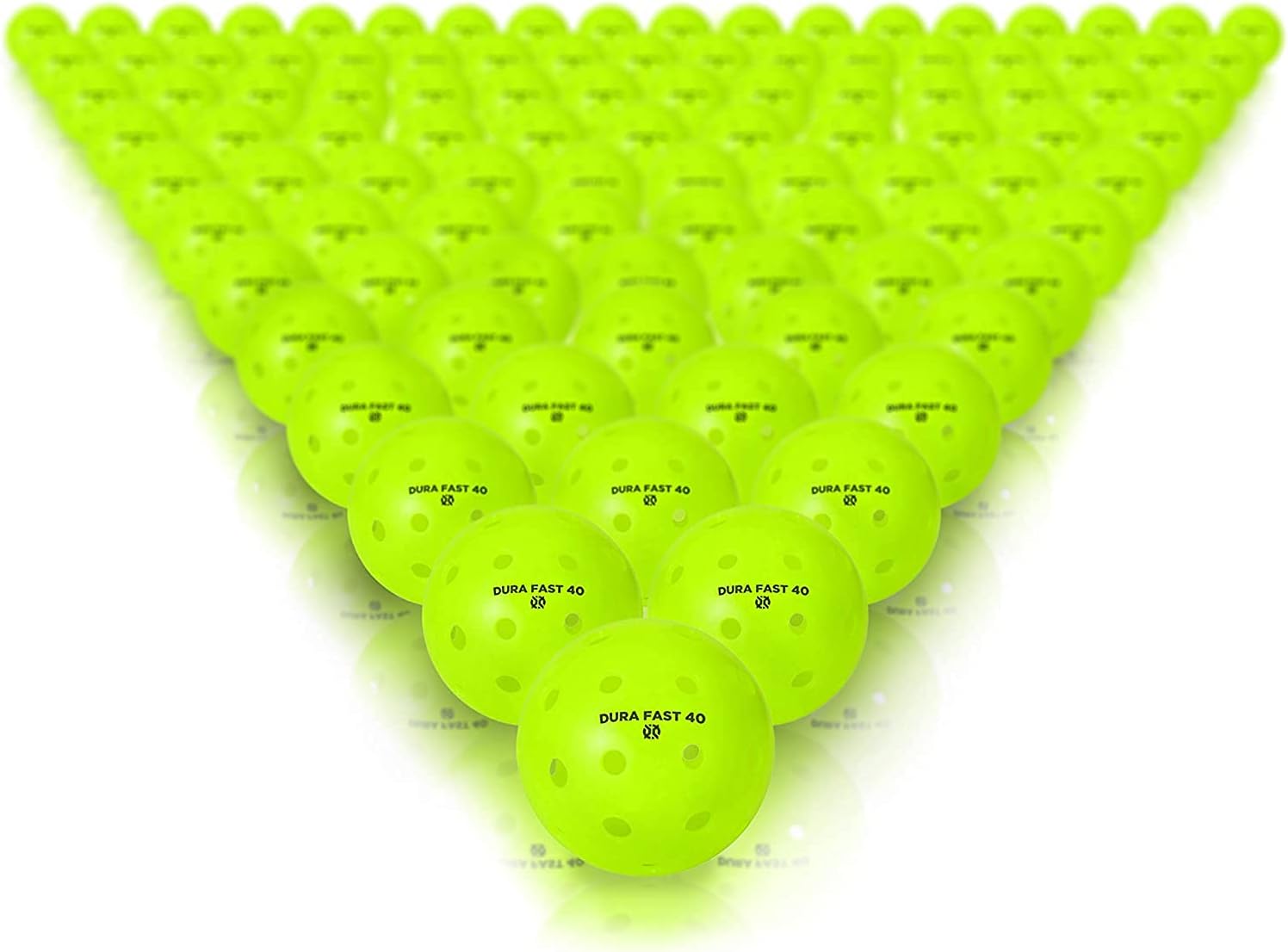 Pack of 100 Dura Fast 40 Pickleballs | Outdoor Pickleball Balls Neon or Yellow USAPA Approved and Sanctioned for Tournament Play, Professional Perfomance