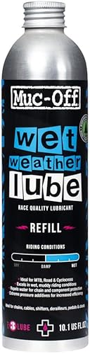 Muc-Off Wet Chain Lube, 10.14 fl oz, Bike Lube Refill, Bike Chain Oil, Chain Wax for Wet Weather Conditions, Biodegradable Bike Lubricant and Bicycle Chain Oil