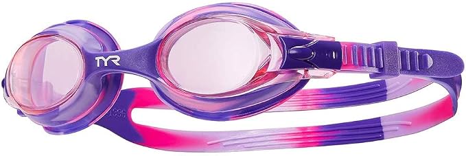TYR Kids Swimple Goggles for Swimming Anti-Fog UV Eye Protection Safe No-Leak Silicone Gaskets Quick-Adjust Release Button Clear Lens