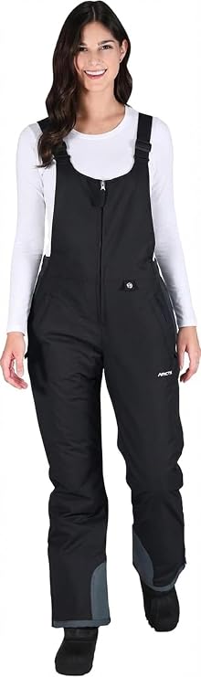 Arctix Women's Essential Insulated Ski Bibs, Water Resistant Snow Pants for Skiing & Snowboarding