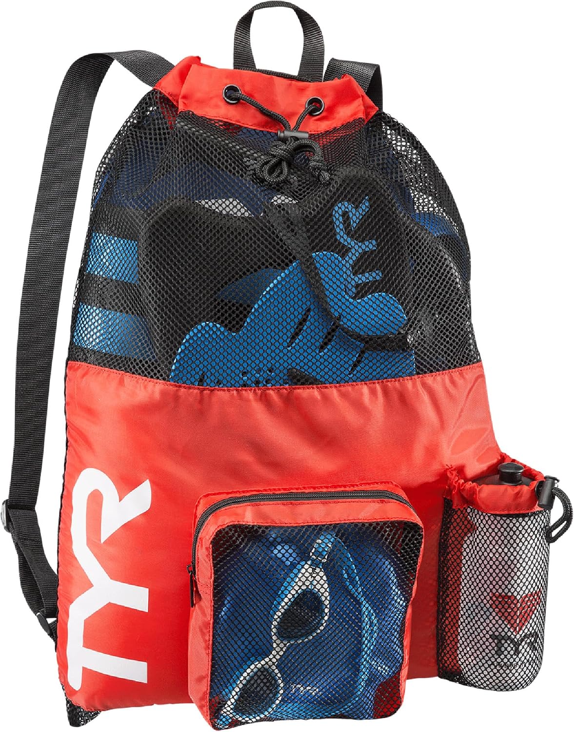 TYR Big Mesh Mummy Backpack for Wet Swimming, Gym, and Workout Gear