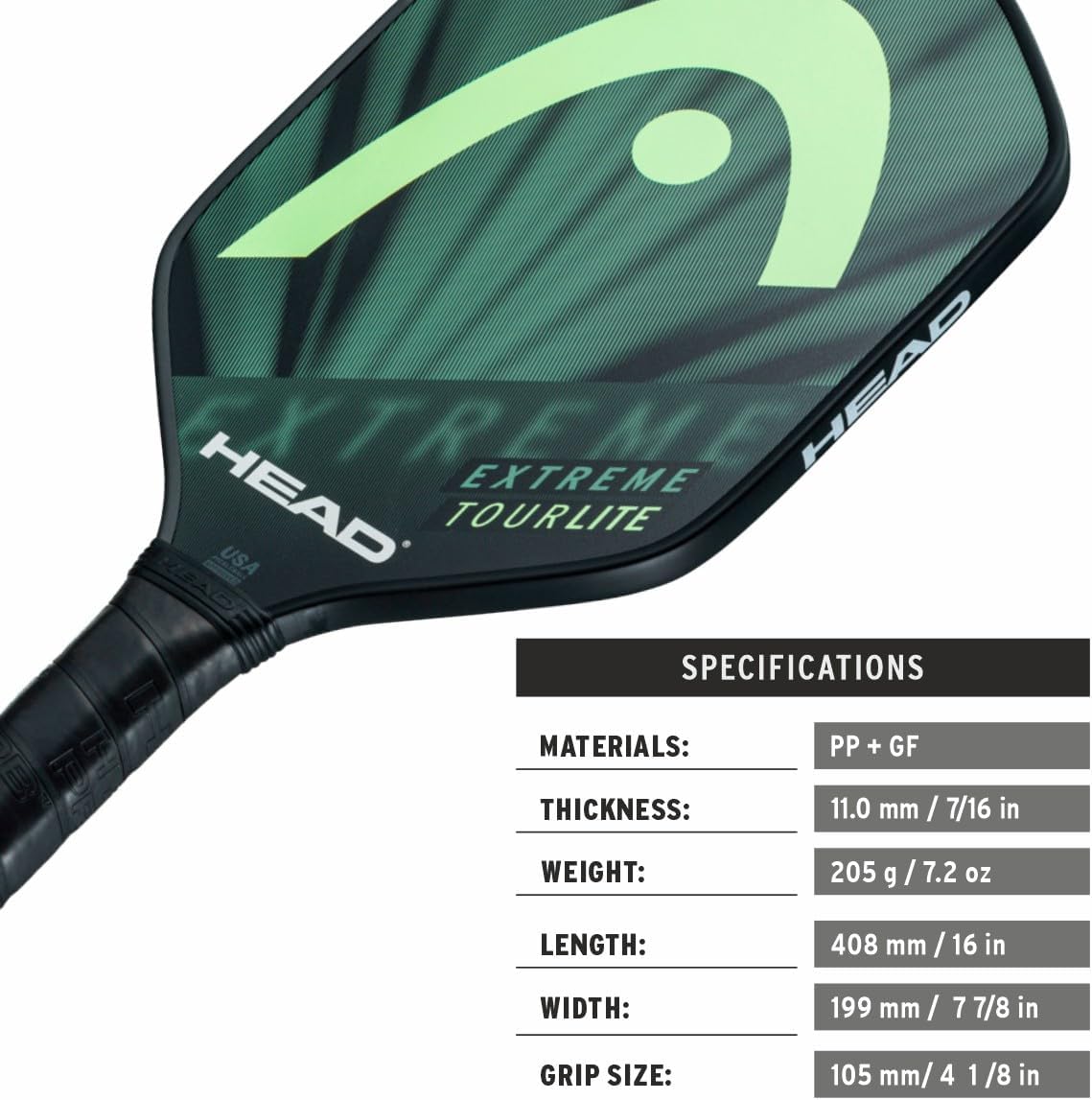 Head Extreme Elite Fiberglass Paddle with Honeycomb Polymer Core & Comfort Grip