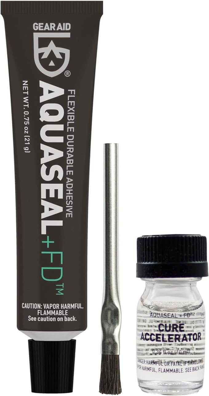 GEAR AID Aquaseal FD Flexible Durable Repair Adhesive and Cure Accelerator for Fixing Holes and Rips in Waders, Wetsuits and Inflatables (Pack 2)