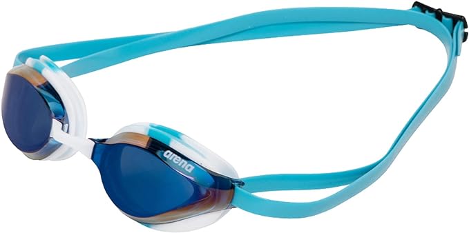 Arena Unisex Python Racing Swim Goggles for Men and Women Anti-Fog No Leak Max Comfort Dual Strap, Mirror/Non-Mirror Lens