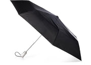 Totes Automatic Open Close Water-Resistant Travel Folding Umbrella with Sun Protection, Black Rain
