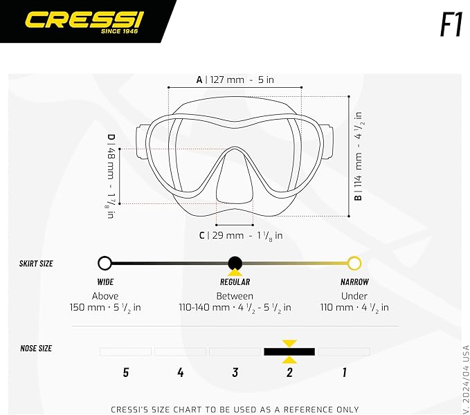 Cressi F1, Scuba Diving Snorkeling Frameless Mask, Perfect Seal Silicone Skirt