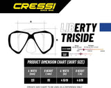 Cressi Liberty Triside SPE Snorkeling Mask Perfect View Scuba Diving