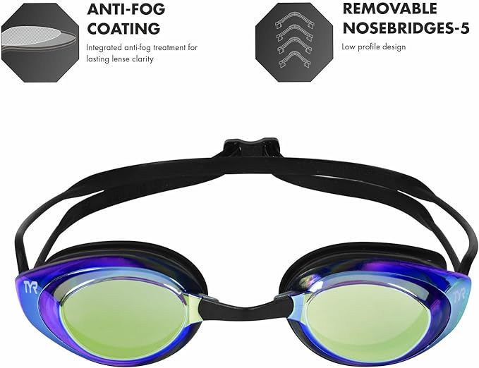 TYR Blackhawk Racing Mirrored Goggles, One Size