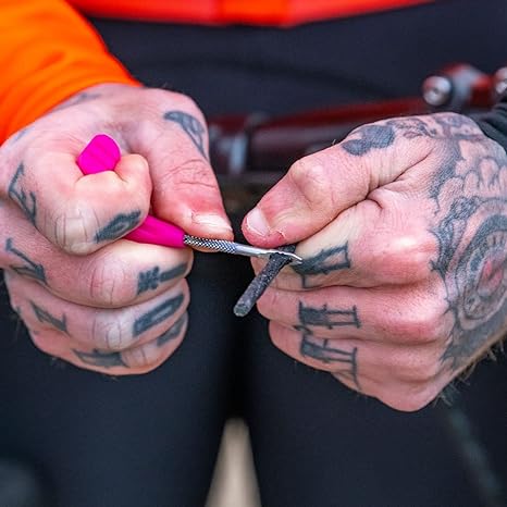 Muc-Off Puncture Plug Repair Kit - Tubeless Tire Repair Kit for MTB/Road/Gravel Bikes - Tubeless Kit with Tire Plugger and Tire Plugs,Pink