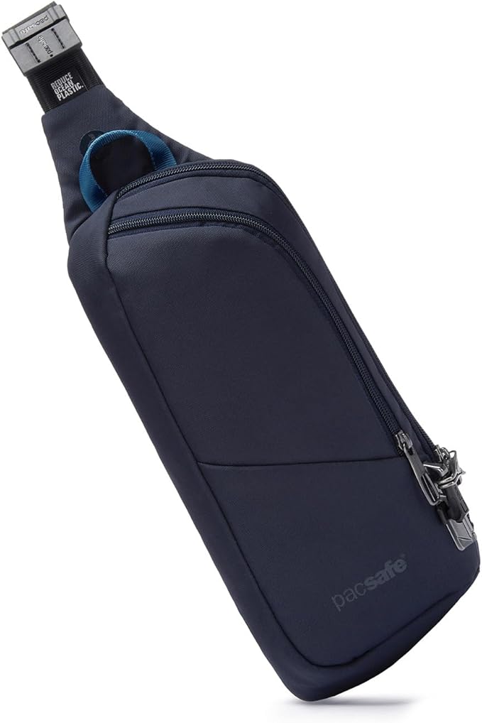 Pacsafe Vibe 150 2.5 Liter Anti Theft Crossbody Pack, Lockable Zippers, RFID Safe, Color Ocean