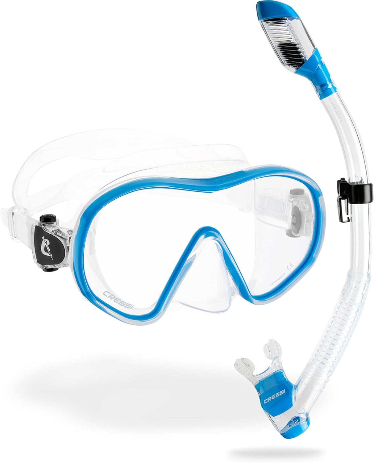 Cressi Single Lens Frameless Scuba Mask & Dry Snorkel for Snorkeling, Scuba Diving, F-Dual & Supernova Dry: Designed in Italy