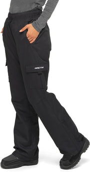 Arctix Women's Lumi Pull Over Fleece Lined Cargo Snow Pants, Black, Large